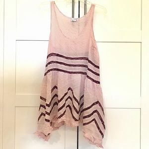 Dusty Rose Free People Dress with Maroon Lace